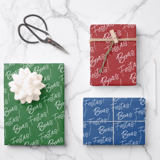 Feuille De Papier Cadeau Noël portugais (Recto)