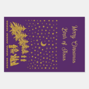 Feuille De Papier Cadeau Noël religieux, Naissance de Jésus