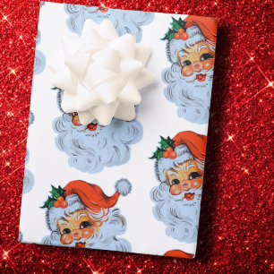 Feuille De Papier Cadeau Noël Retro Père Noël