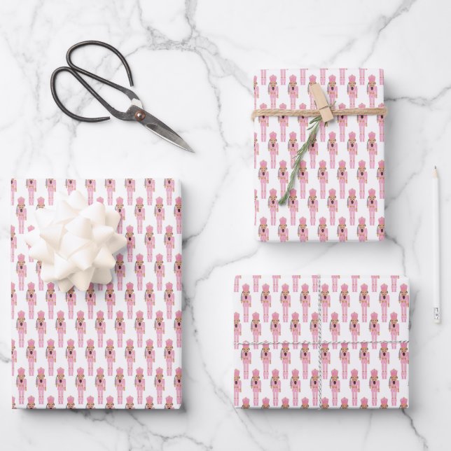 Feuille De Papier Cadeau Noël rose afro-américain (Recto)