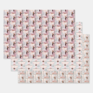 Feuille De Papier Cadeau Noël rose et confortable