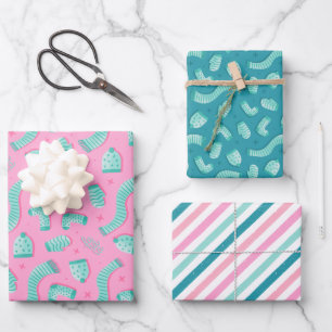 Feuille De Papier Cadeau Noël rose Motif moderne