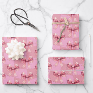 Feuille De Papier Cadeau Noël rose Vaches mures