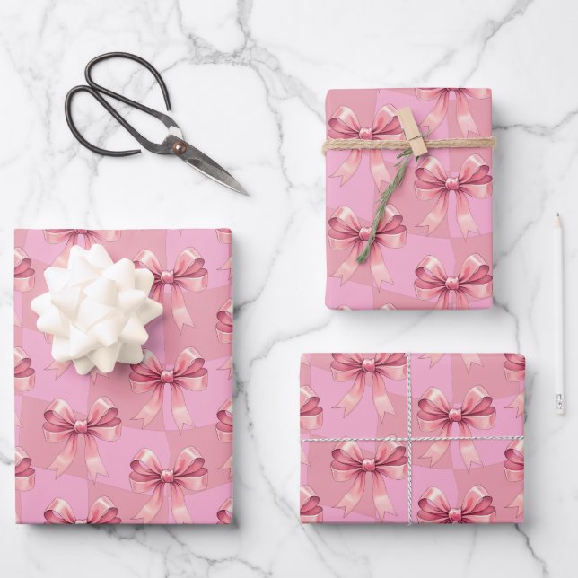 Feuille De Papier Cadeau Noël rose Vaches mures (Recto)