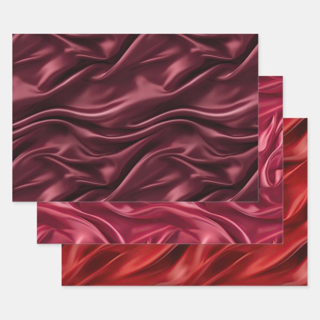 Feuille De Papier Cadeau Noël rouge bourgogne élégant (Lot)