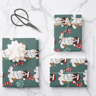 Feuille De Papier Cadeau Noël Saint Bernard