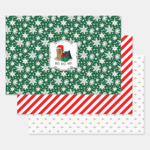 Feuille De Papier Cadeau Noël Santa Hat Yorkshire Terrier Yorkie Cute