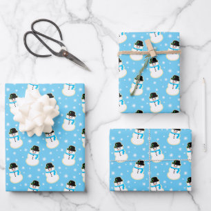 Feuille De Papier Cadeau Noël Snowman Motif de cookies