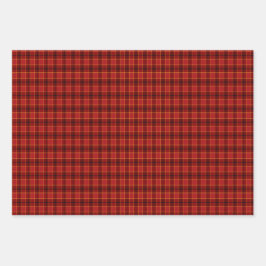 Feuille De Papier Cadeau Noël Tartan rouge