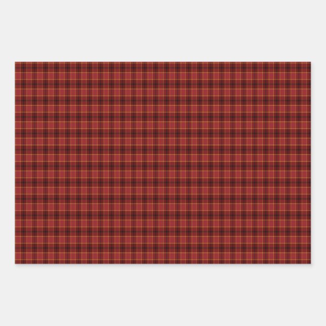 Feuille De Papier Cadeau Noël Tartan rouge (Devant)