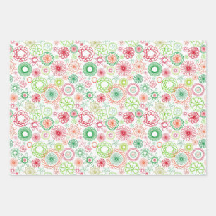 Feuille De Papier Cadeau Noël- Vagues géométriques de vacances