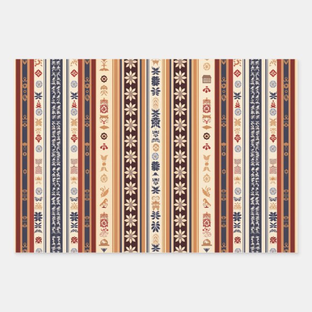 Feuille De Papier Cadeau Noël vintage Motif (Devant)