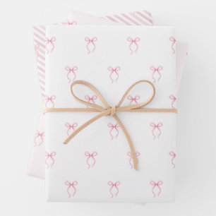 Feuille De Papier Cadeau Nœud rose