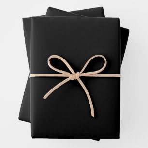 Feuille De Papier Cadeau Noir fou (Le Noir le plus foncé) PERSONNALISABLE