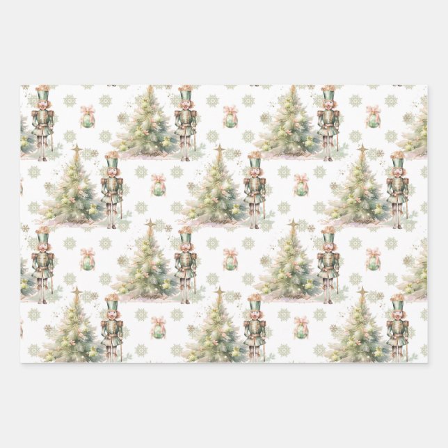 Feuille De Papier Cadeau Noisette de Noël (Devant)