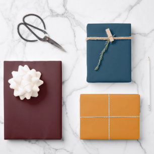 Feuille De Papier Cadeau Noix, bleu égéen et miel