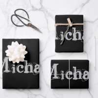 Nom monogramme moderne minimaliste noir blanc