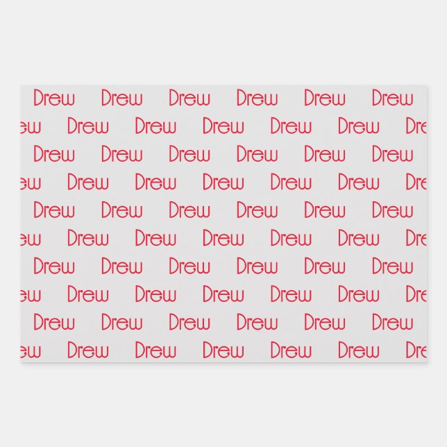 Feuille De Papier Cadeau Nom personnalisé (Devant)