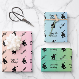 Feuille De Papier Cadeau Nom personnalisé Sentiment Sport Skateboard