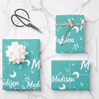 Nom personnalisé Vibrant Turquoise Blue Girl