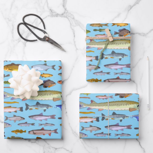 Feuille De Papier Cadeau Nom Que Pêche Pêche Pêcheur Cadeau (Recto)