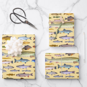 Feuille De Papier Cadeau Nom Que Pêche Pêche Pêcheur Cadeau