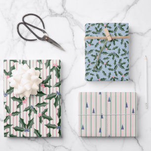 Feuille De Papier Cadeau Nostalgale Retro Holiday