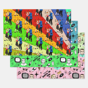 Feuille De Papier Cadeau Nostalgic Retro 1950's Style