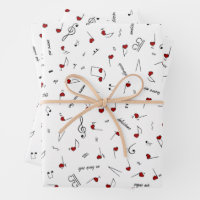 Notes d'amour Cœur rouge Notation musicale