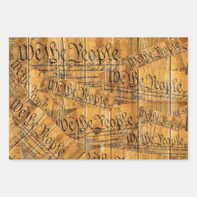 Feuille De Papier Cadeau Nous Le Peuple Constitution Américaine (Devant)