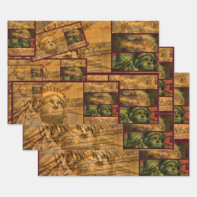 Feuille De Papier Cadeau Nous Le Peuple Constitution Américaine (Lot)