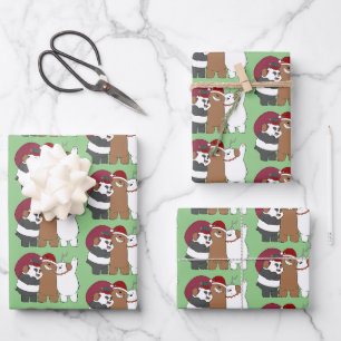 Feuille De Papier Cadeau Nous Ours Nus - Bonnes Fêtes