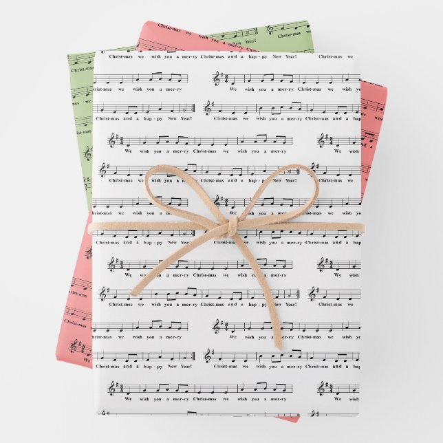Feuille De Papier Cadeau Nous vous souhaitons un joyeux Noël brillant (En situation)