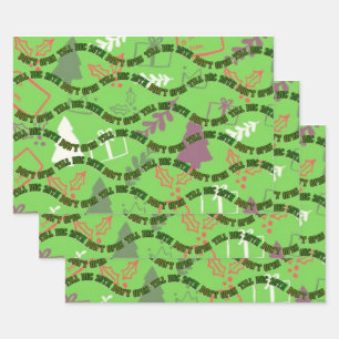 Feuille De Papier Cadeau N'ouvrez pas avant le 25 décembre Noël vert 