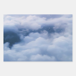 Feuille De Papier Cadeau Nuages