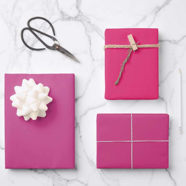Feuille De Papier Cadeau Nuance Noire Razzmatazz Rose Tons 3 (Recto)