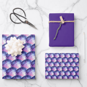 Feuille De Papier Cadeau Nuances de bulles violettes