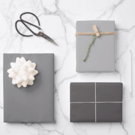 Feuille De Papier Cadeau Nuances de gris de nuage de dauphin simple 3 tons