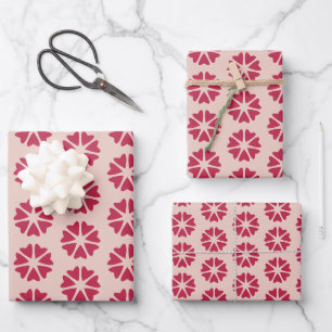 Feuille De Papier Cadeau Nucléaire - magenta rouge - motif sans soudure.