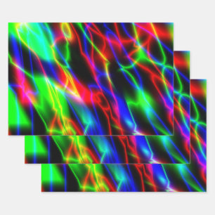 Feuille De Papier Cadeau Nuit Neon