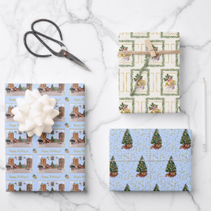 Feuille De Papier Cadeau Ode au ballet Casse-Noisette bleu