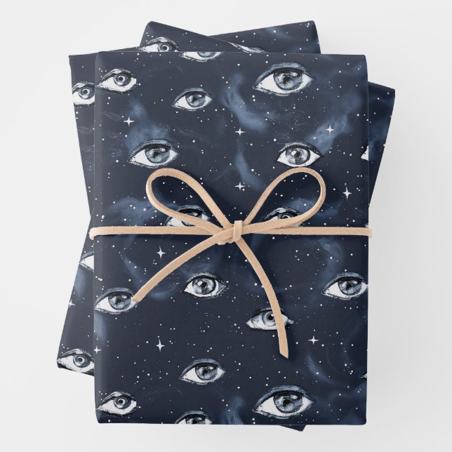 Feuille De Papier Cadeau Oeil de mystère gothique occulte (En situation)