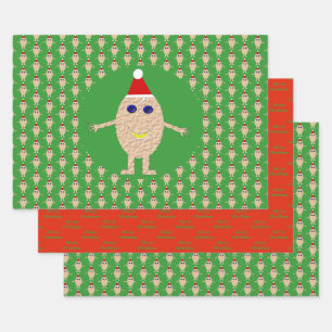 Feuille De Papier Cadeau Oeuf de Noël amusant personnalisé