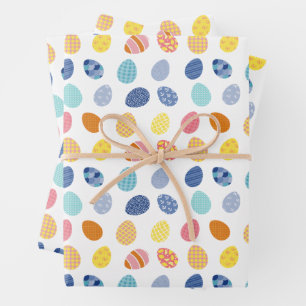 Feuille De Papier Cadeau OEufs colorés Pâques Côte Préppy Pâques