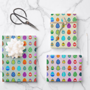 Feuille De Papier Cadeau Oeufs de Pâques