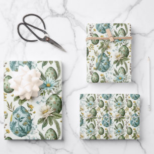 Feuille De Papier Cadeau OEufs de Pâques vintage nostalgique motif no 2