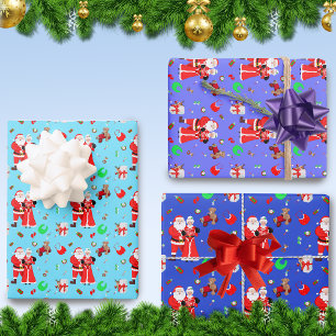 Feuille De Papier Cadeau Oh Baby Père Noël & Mme Claus Baby shower