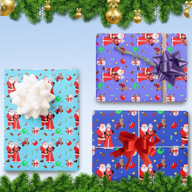 Feuille De Papier Cadeau Oh Baby Père Noël & Mme Claus Baby shower (Fun Baby Shower or New Baby Christmas gift wrapping paper!)