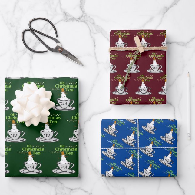 Feuille De Papier Cadeau Oh Christmas Tea - Tea Lover Noël (Recto)