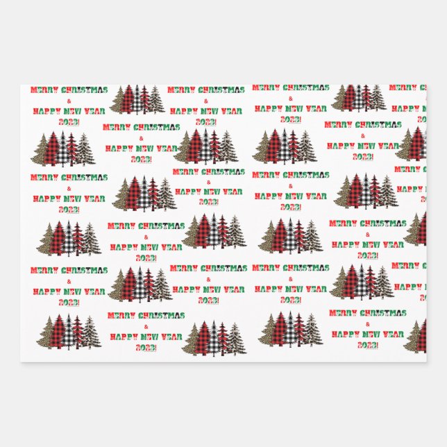 Feuille De Papier Cadeau Oh Christmas Trees ASL ! (Devant)